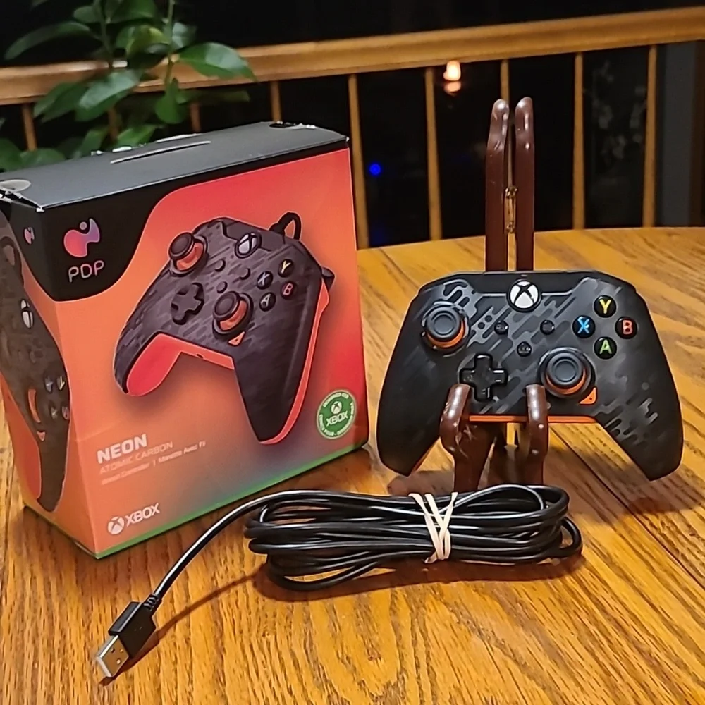Neon Atomic Carbon X-Box Controller